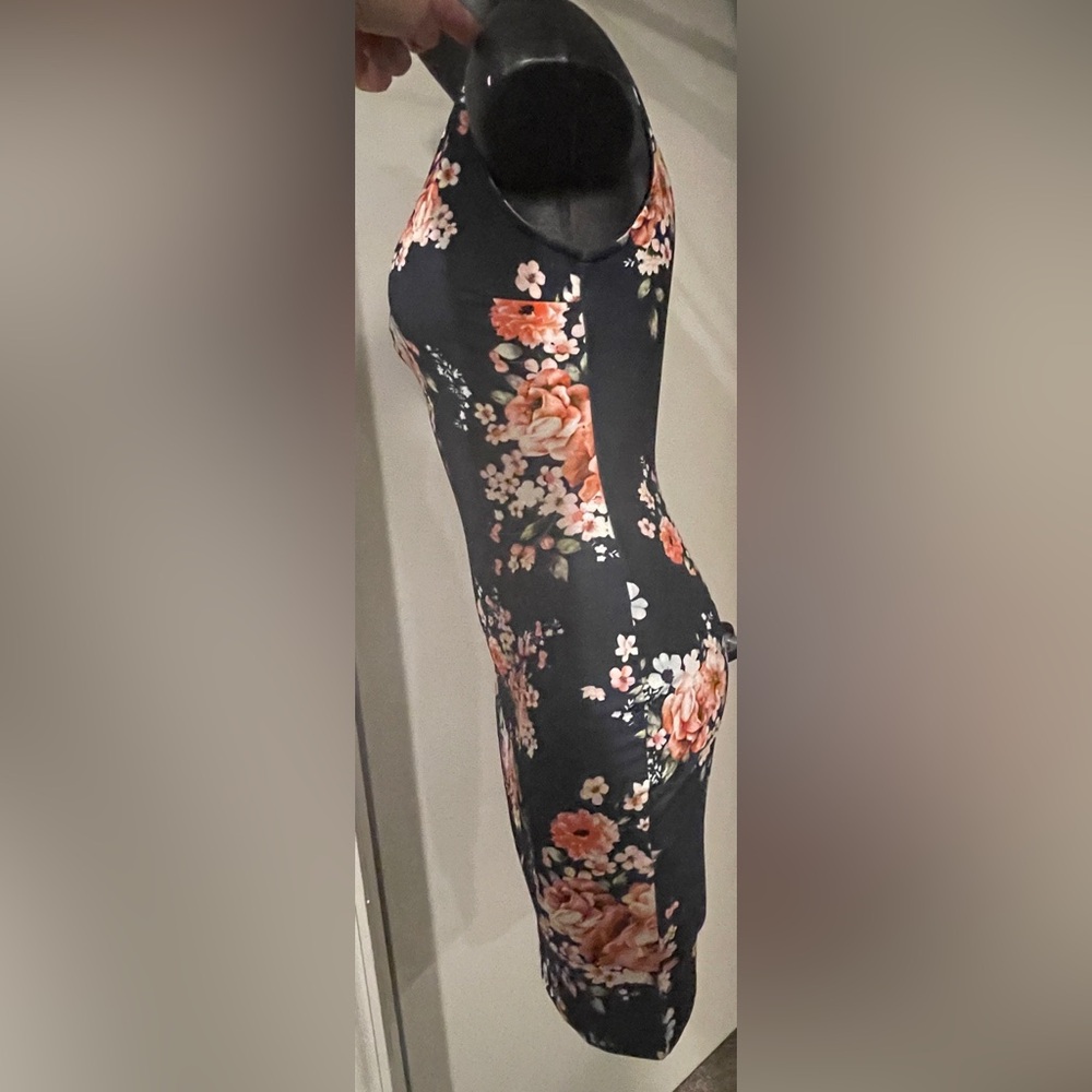 Floral Print Navy Dress, Size Small - Picture 8 of 10